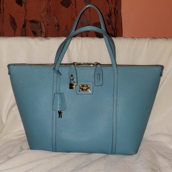 Dolce & Gabbana Handbags - Dolce and Gabbana Miss Escape Turquoise Tote